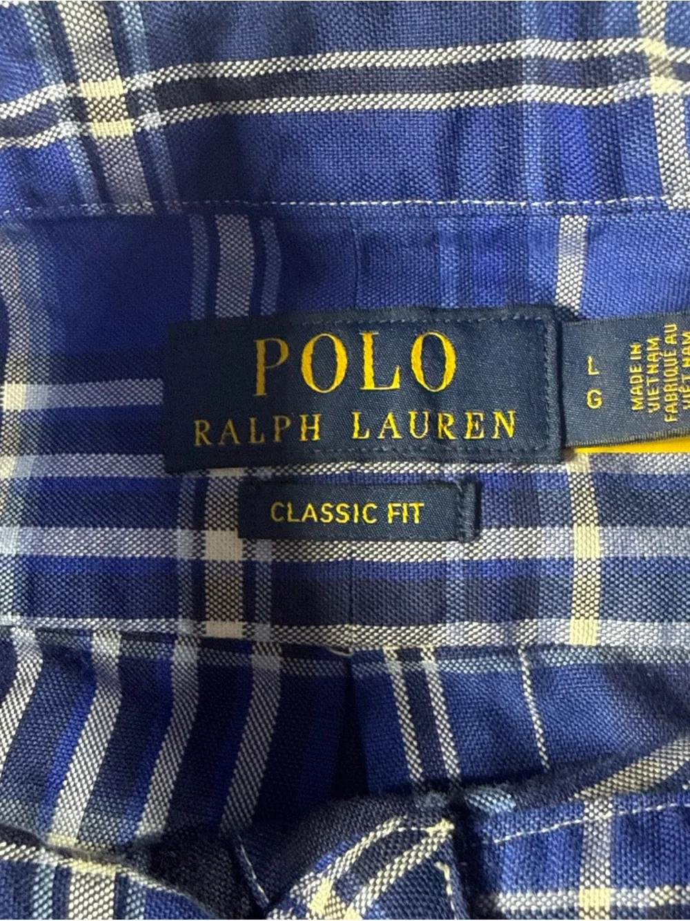 Polo by Ralph Lauren Blue and White Plaid Men's Shirt